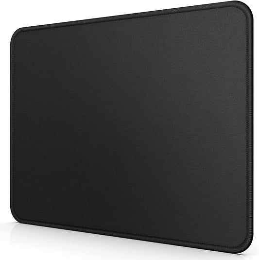 Mouse Pad, Computer Mouse Pad with Stitched Edges, Washable Mouse Mat with Superior Micro-Weave Cloth, Gaming Mouse Pad for Office & Home, Non-Slip Rubber Base, Black