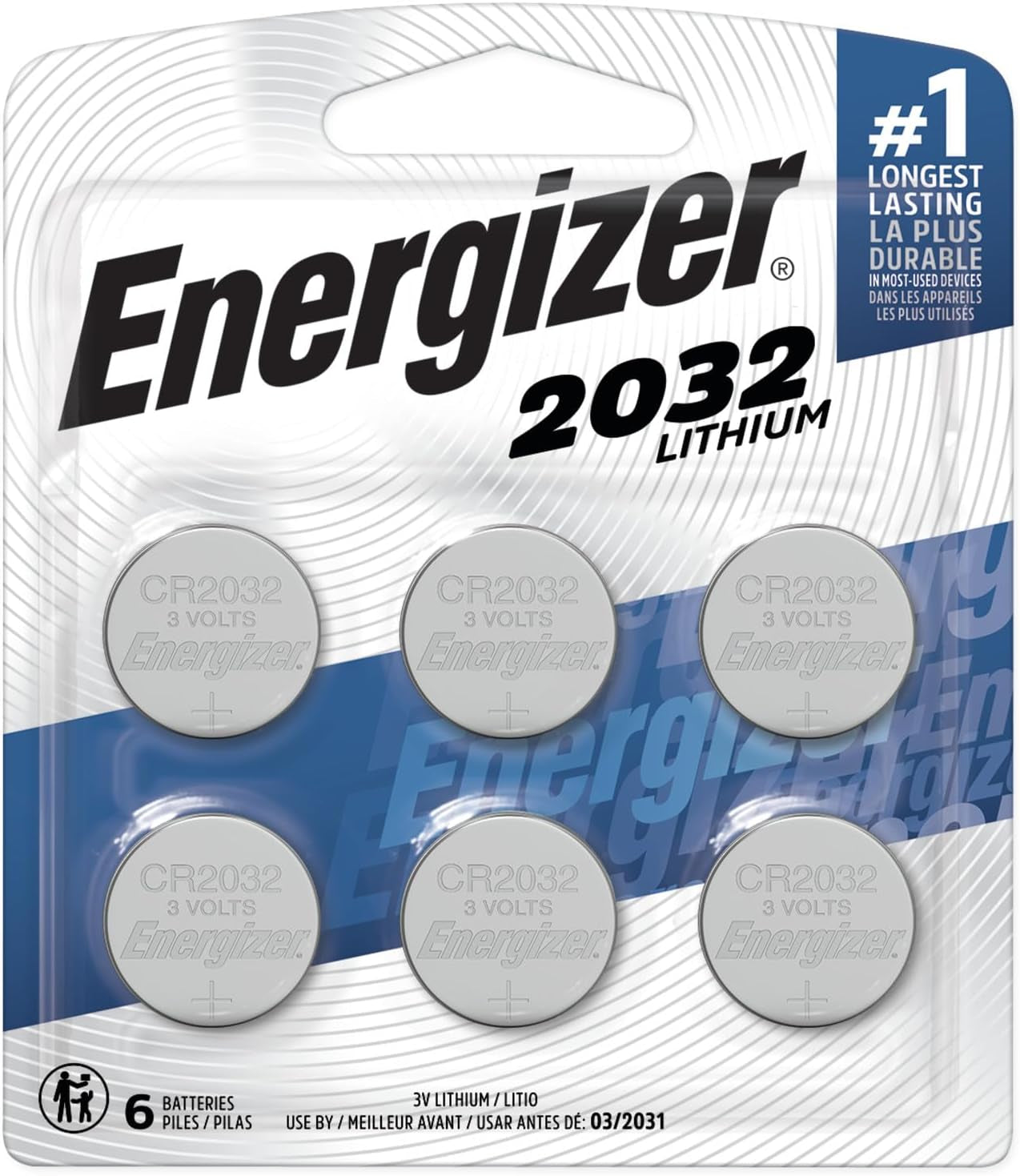 2032 Batteries (6 Pack), 3V Lithium Coin Batteries