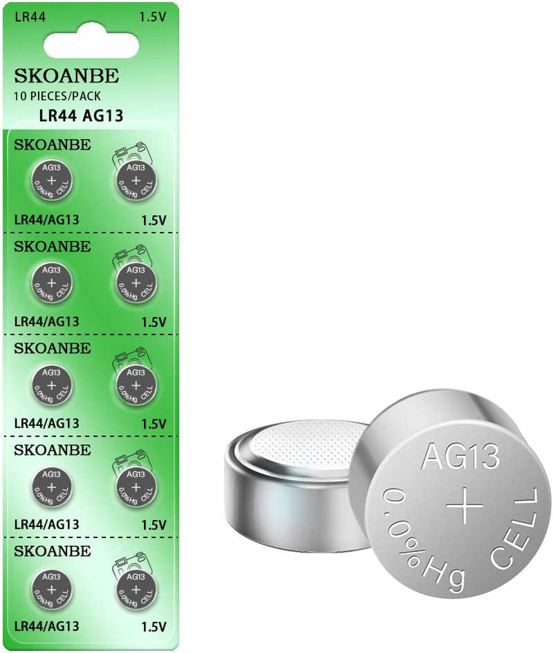 10PCS AG13 LR44 303 A76 357 SR44 1.5V Battery Button Coin Cell Batteries