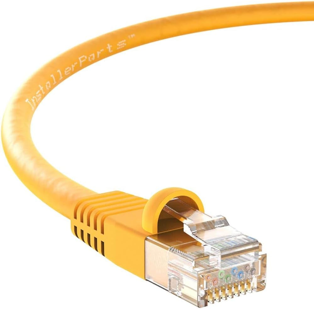 CAT6 Cable UTP Booted [Yellow] - [100 FT] - [5 Pack] - Professional Series - 10Gbps, Cat6 Patch Cable, Cat 6 Patch Cable, Cat6 Ethernet Cable, Network Cable, Internet Cable